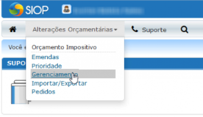 Figura 1 - Menu Gerenciamento